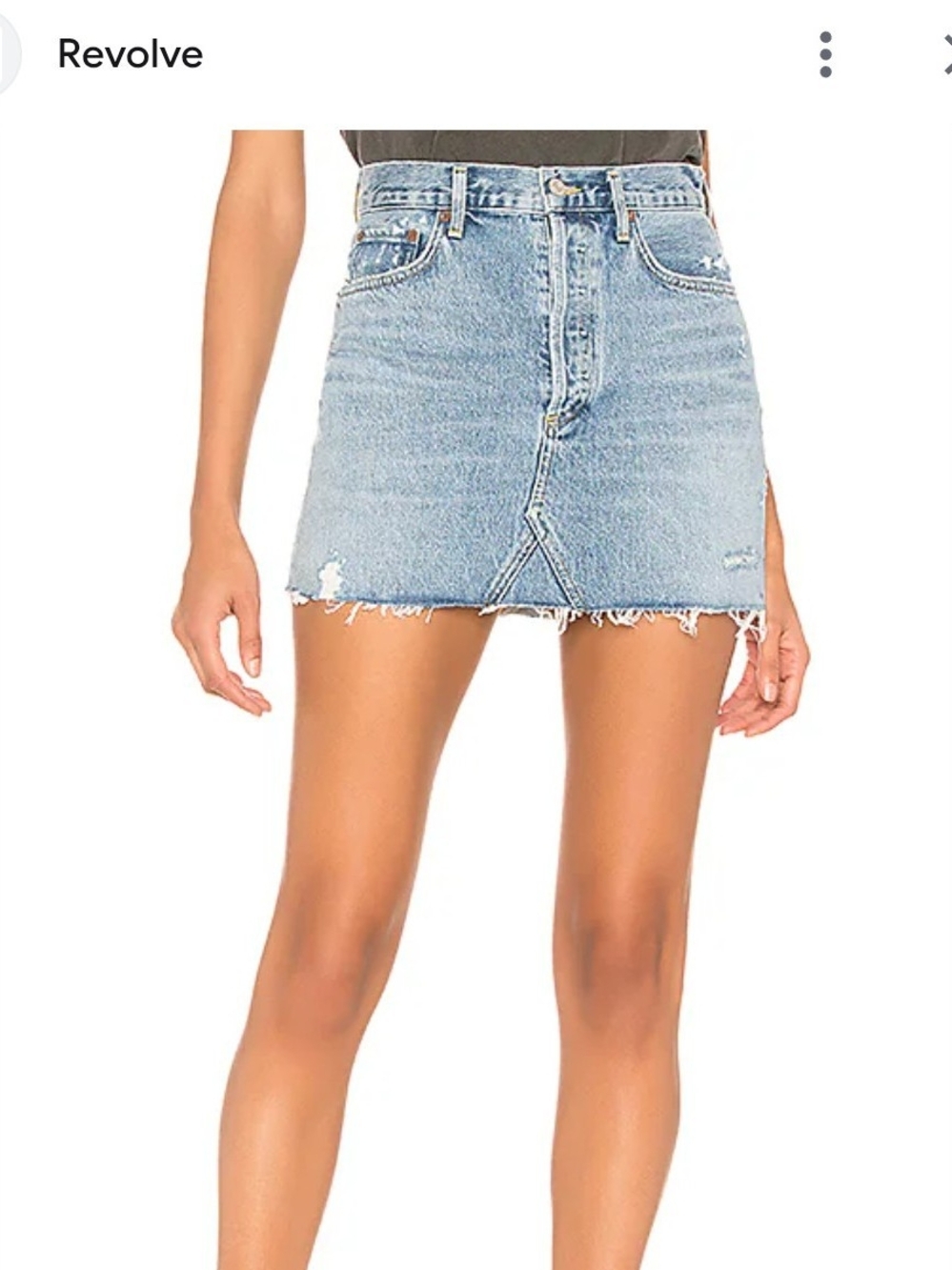 AGOLDE Light Wash Denim Mini Skirt